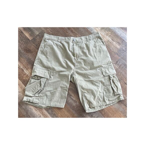 Lr Geans 100% Cotton men's khaki cargo shorts 42 - Picture 1 of 9